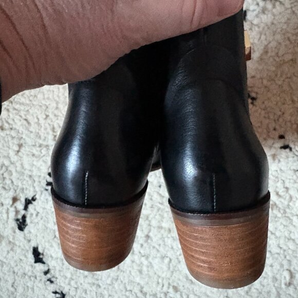 Cole Haan women's size 7.5B black leather Maci booties goth whimsigoth minimal - Picture 5 of 9